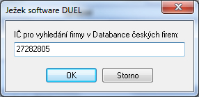 Adresář firem – zadání IČ pro vyhledání v DČF