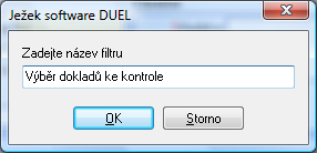 Uložit výběr jako filtr – dialog