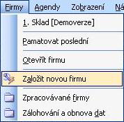 Volba pro založení nové firmy