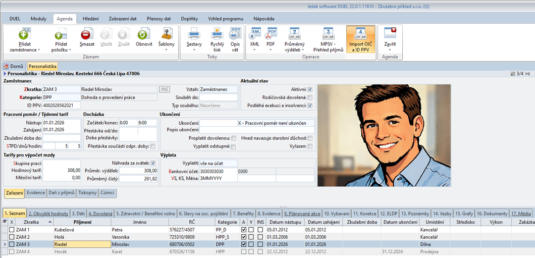 Import OIČ a ID PPV do programu DUEL