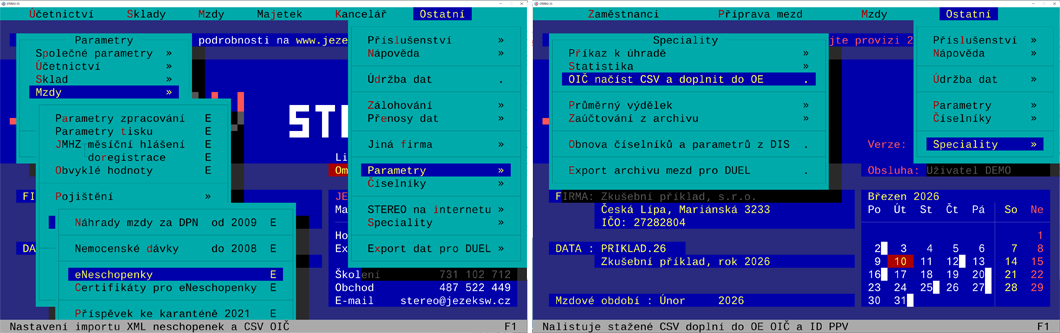 Import OIČ a ID PPV do programu STEREO