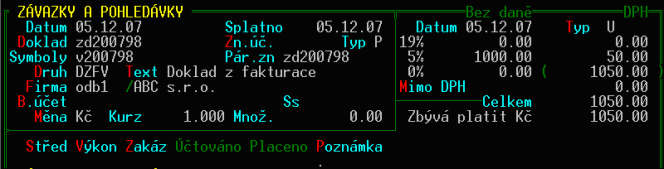 Zaplacené zálohy v roce 2007 a vyúčtování v novém roce v souvislosti se změnou snížené sazby DPH