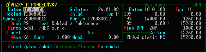 Zaplacené zálohy v roce 2007 a vyúčtování v novém roce v souvislosti se změnou snížené sazby DPH