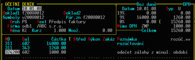 Zaplacené zálohy v roce 2007 a vyúčtování v novém roce v souvislosti se změnou snížené sazby DPH