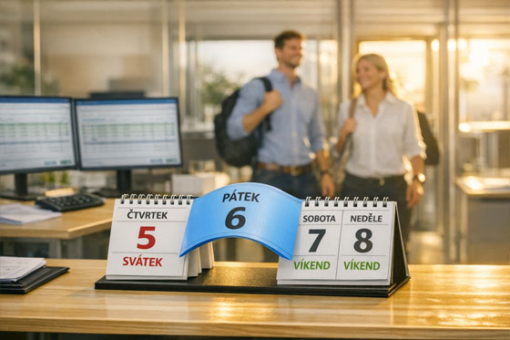 Ilustrační obrázek bridge days v účetní kanceláři