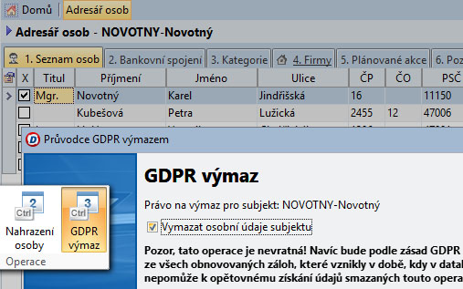 GDPR výmaz