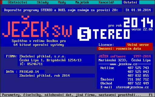 Ježek software STEREO